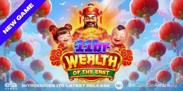 Cena festiva de Wealth of the East com lanternas e o Deus Fu